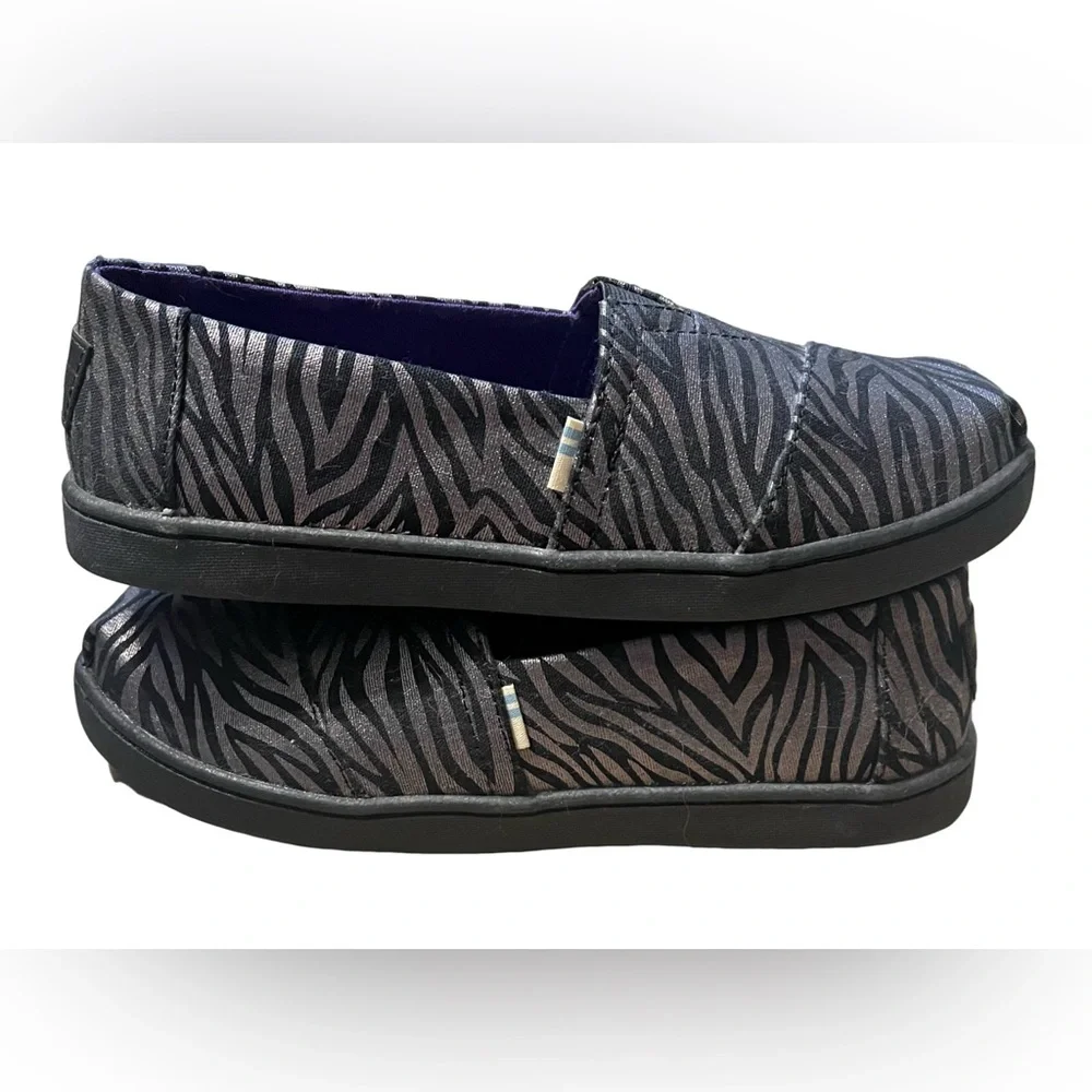 TOMS Zebra Print Alpargata Slip On Shoes - Picture 1 of 4